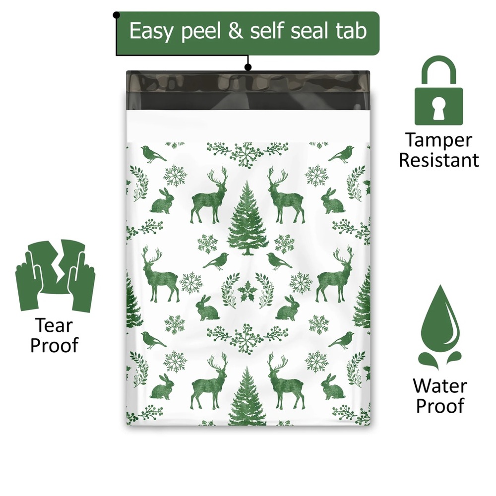 Winter Deer Poly Mailers 10x13 Pack of 25 - Picture 11 of 15